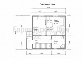 Logement de banlieue classique: 6x6 avec un toit polygonal