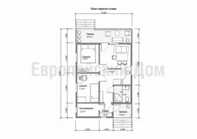 Projet réussi rez-de-6x9 avec deux chambres et une terrasse