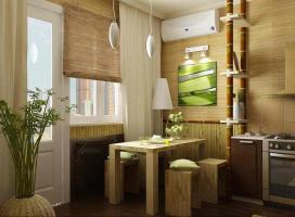 Garniture en bambou à l'intérieur: le décor naturel et spectaculaire