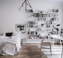 Chambre à coucher et d'étude dans le même espace: 9 idées qui devraient emprunter.