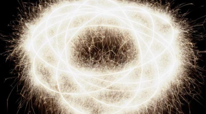 image abstraite d'un électron de filage