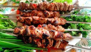 Kebab et variations sur le thème: la saison de vacances ouvert savoureux