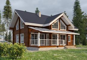 Maison finlandaise avec une bonne géométrie et 5 chambres pour une grande famille