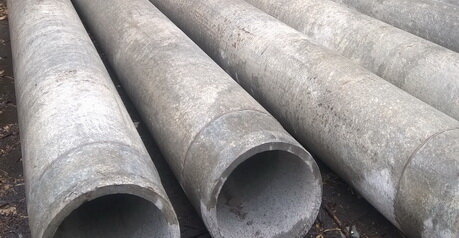 Figure 1: tuyaux en amiante-ciment sans perforation. Les coupes peuvent être effectuées de façon indépendante, ou pour trouver un analogue préparé avec des trous