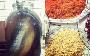 Assaisonner avec le sel et cuire la couche de hareng pendant 3 jours jusqu'à ce que la nouvelle année selon la recette de Margarita Simonyan
