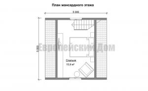 Maison pour deux personnes 5x5 c planification compétente